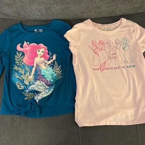 Two Disney princess shirts - size 6